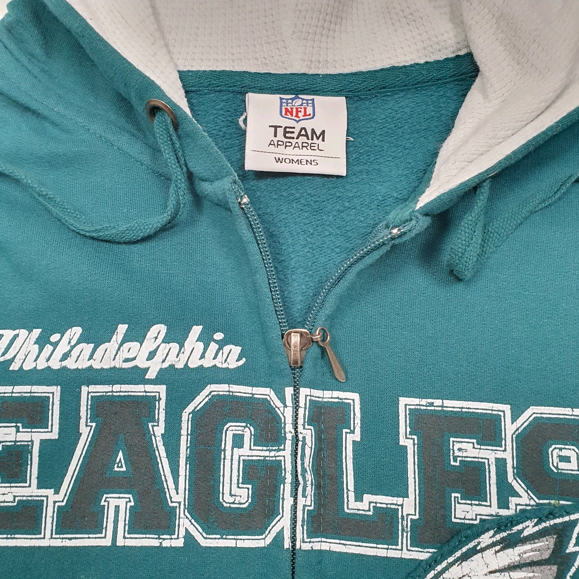 Womens Green NFL Hoodie American Football Philadelphia Eagles Full Zip Jumper