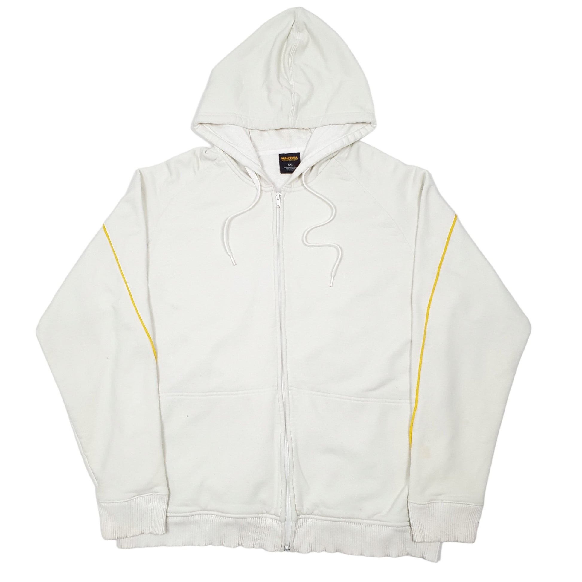 Mens Cream Nautica Competition Hoodie Hooded Full Zip Jumper