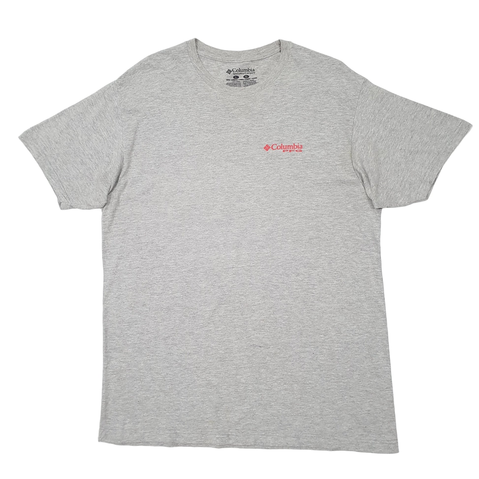 Mens Grey Columbia Sportswear Performance Fishing Gear PFG Short Sleeve T Shirt