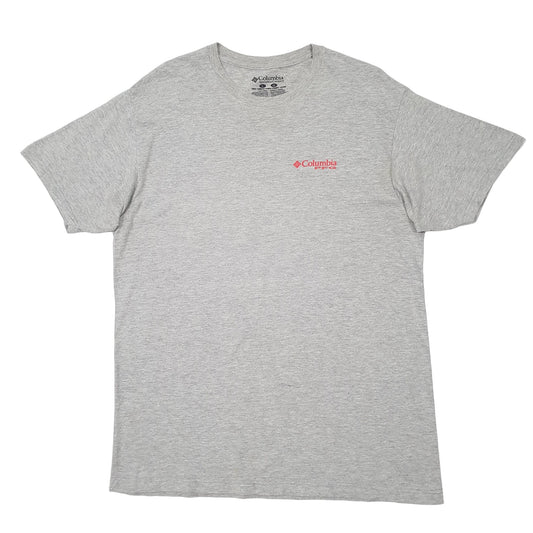Mens Grey Columbia Sportswear Performance Fishing Gear PFG Short Sleeve T Shirt