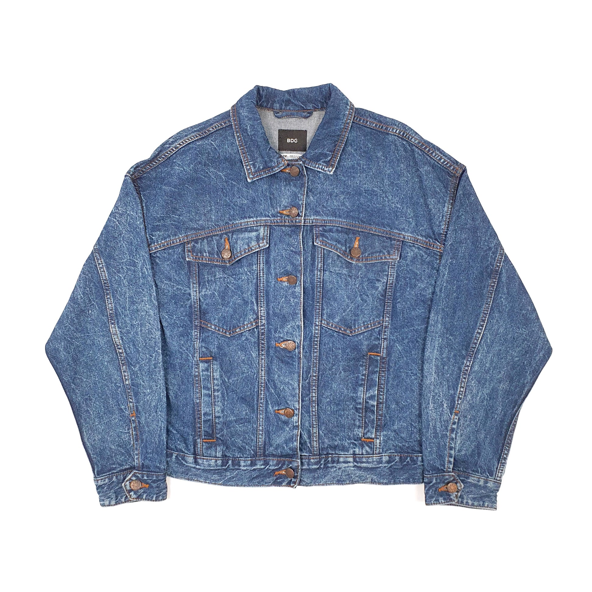 Mens Blue BDG Trucker Denim Jacket Coat