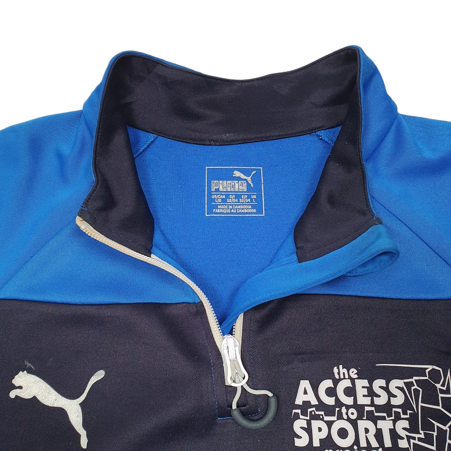 Mens Blue Puma Active Access To Sport Project Quarter Zip Jumper