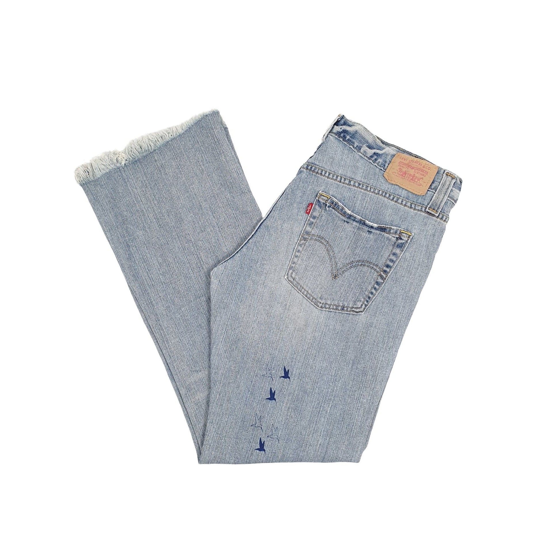 Levis 513 Slim Fit 1990s Bootcut Button Fly Jeans UK18 Blue