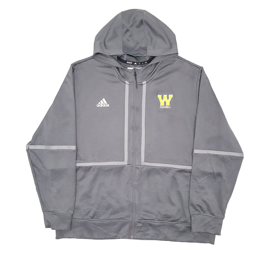 Mens Grey Adidas Hoodie Full Zip Jumper