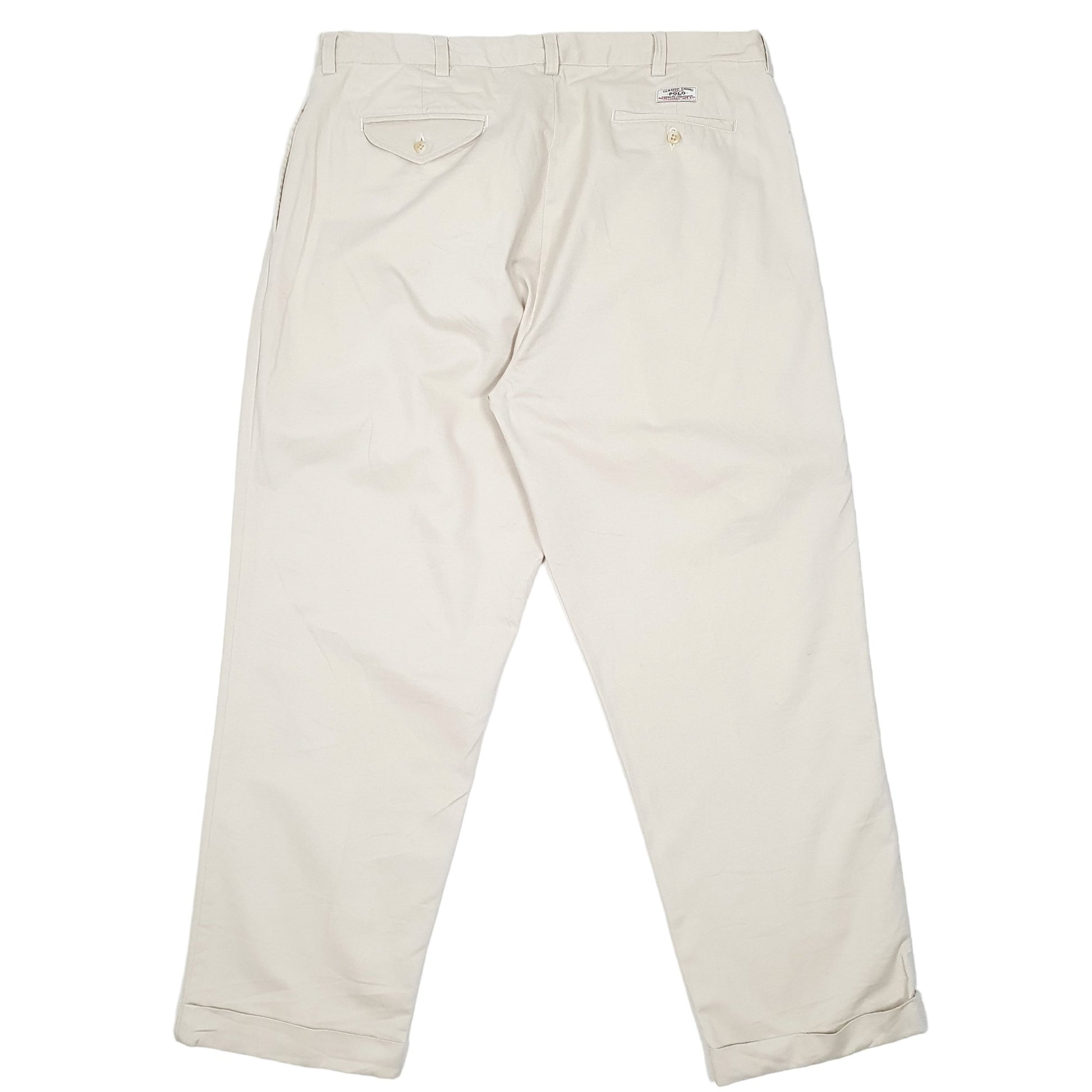 Mens Beige Polo Ralph Lauren Double Pleated Hammond Pant Chino Trousers