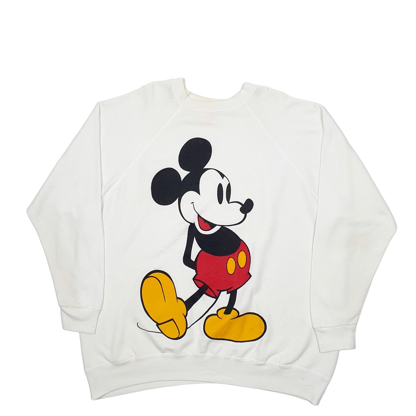 Mens White Disney Vintage Made In USA Crewneck Jumper