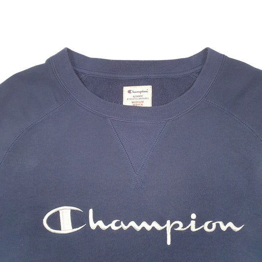 Mens Navy Champion Script Crewneck Jumper