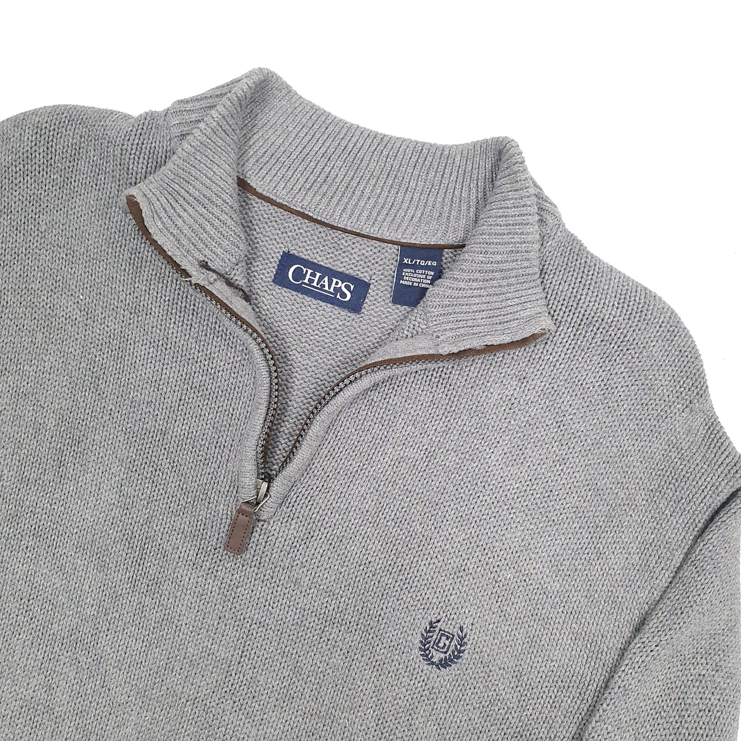 Chaps Quarter Zip XL Grey