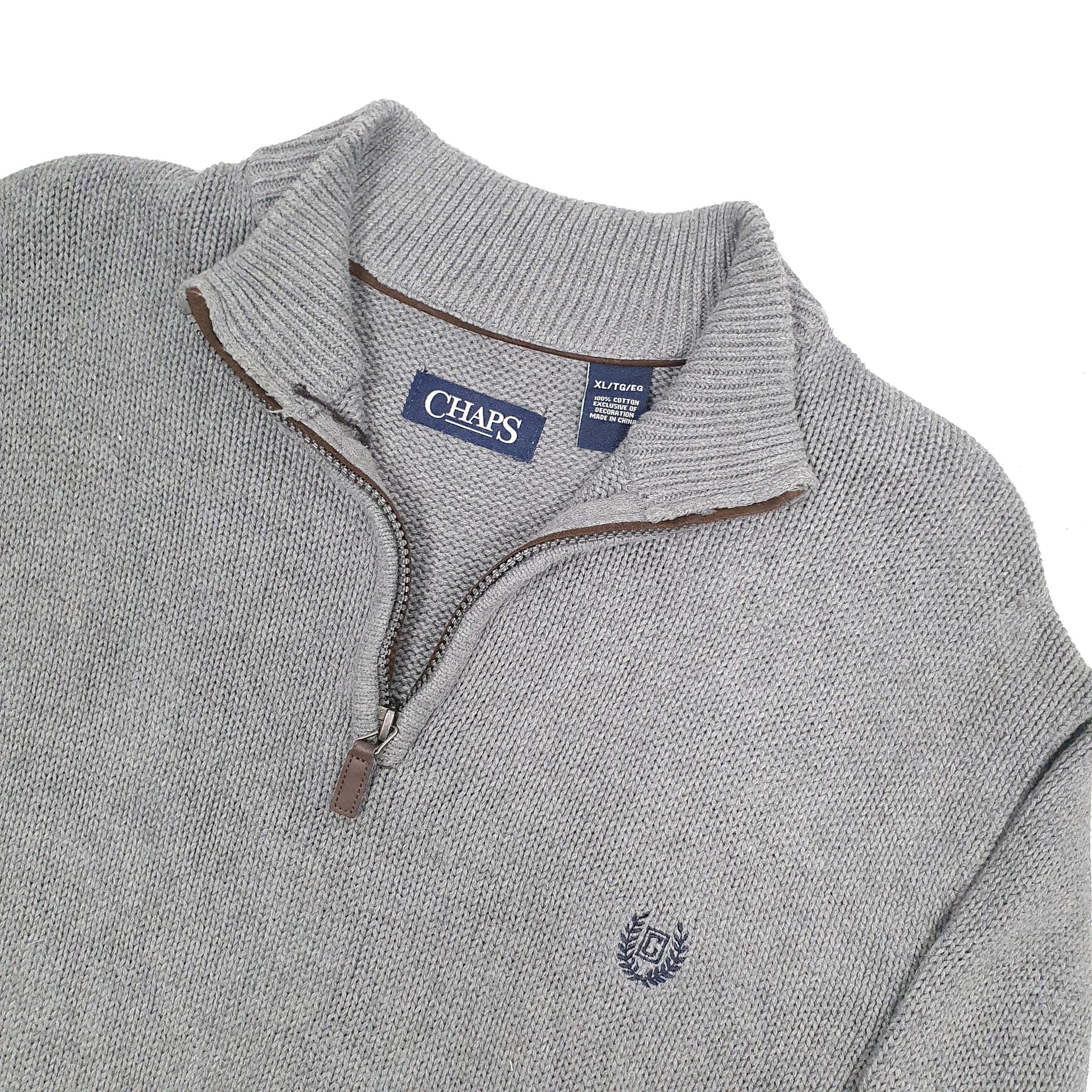 Chaps Quarter Zip XL Grey