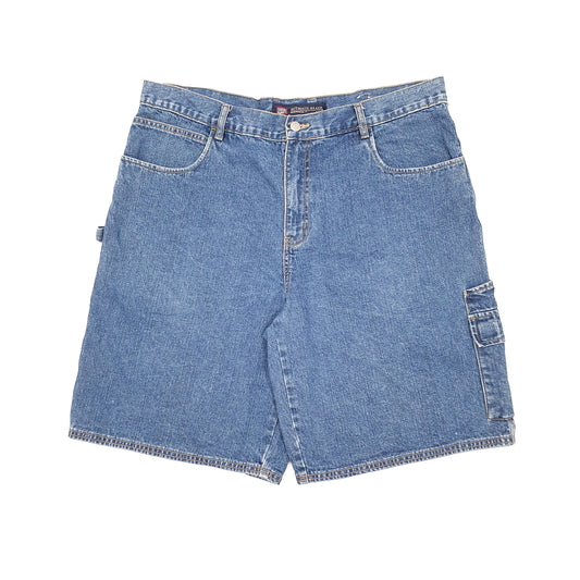 Mens Blue Faded Glory Cargo Carpenter Workwear Denim Shorts