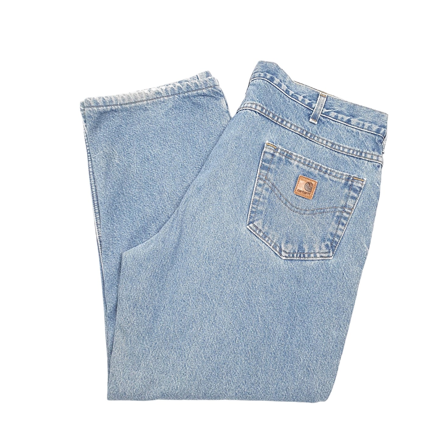 Mens Blue Carhartt Polyester lined Insulated Winter Thermal ⁸ Carpenter JeansW38 L30