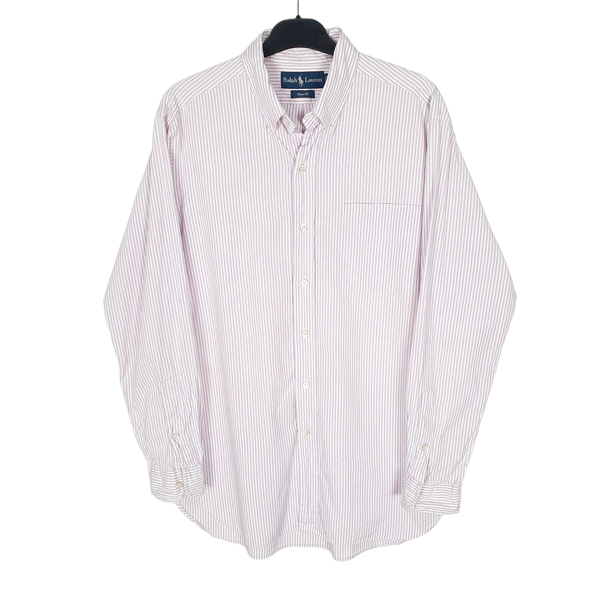 Ralph Lauren Long Sleeve Classic Fit Striped Shirt Pink