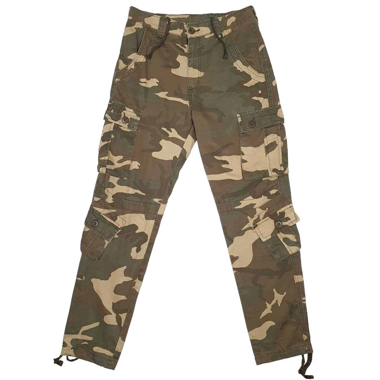 Mens Khaki Mustway Combat Pants Camouflage Cargo Trousers