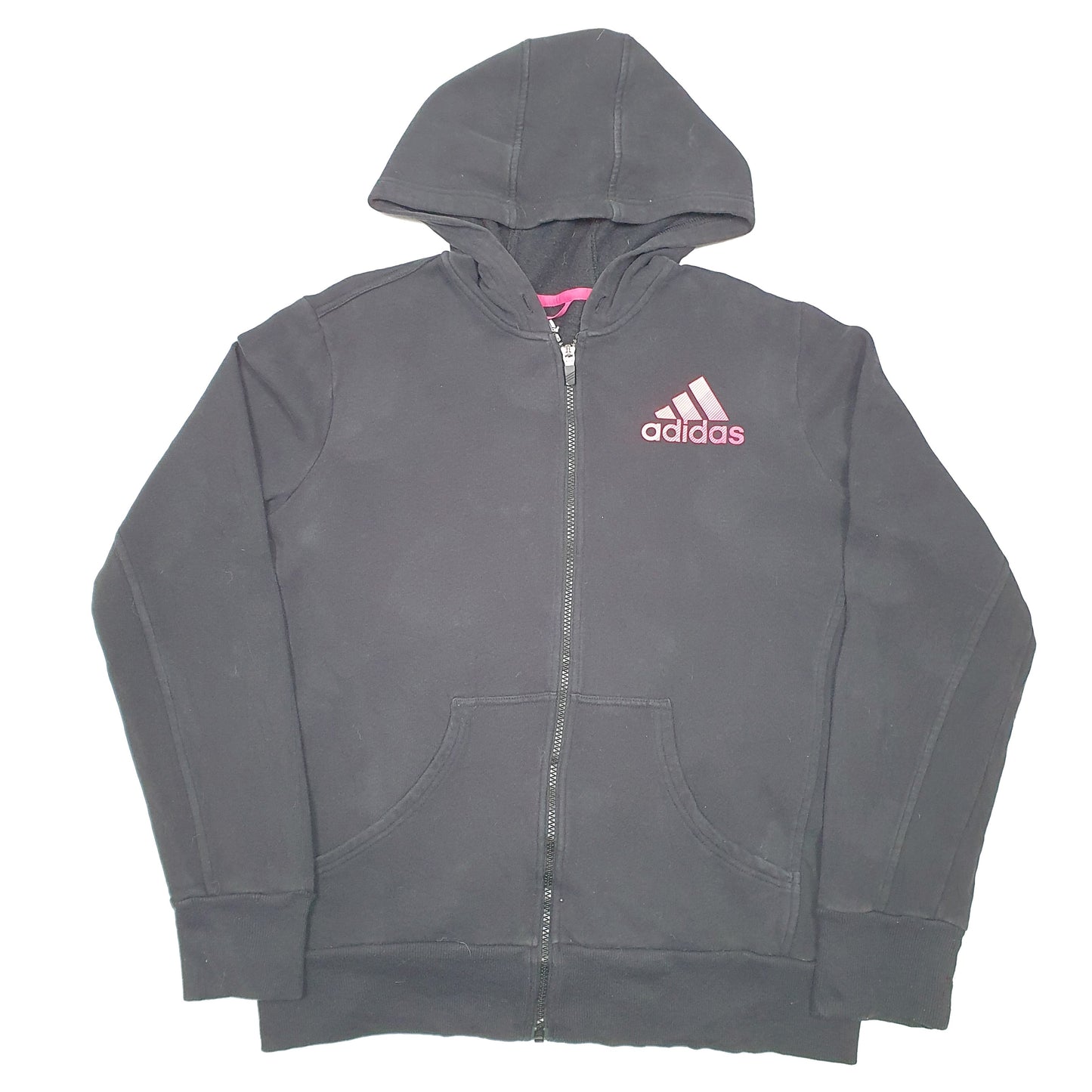 Womens Black Adidas Hoodie Full Zip Jumper