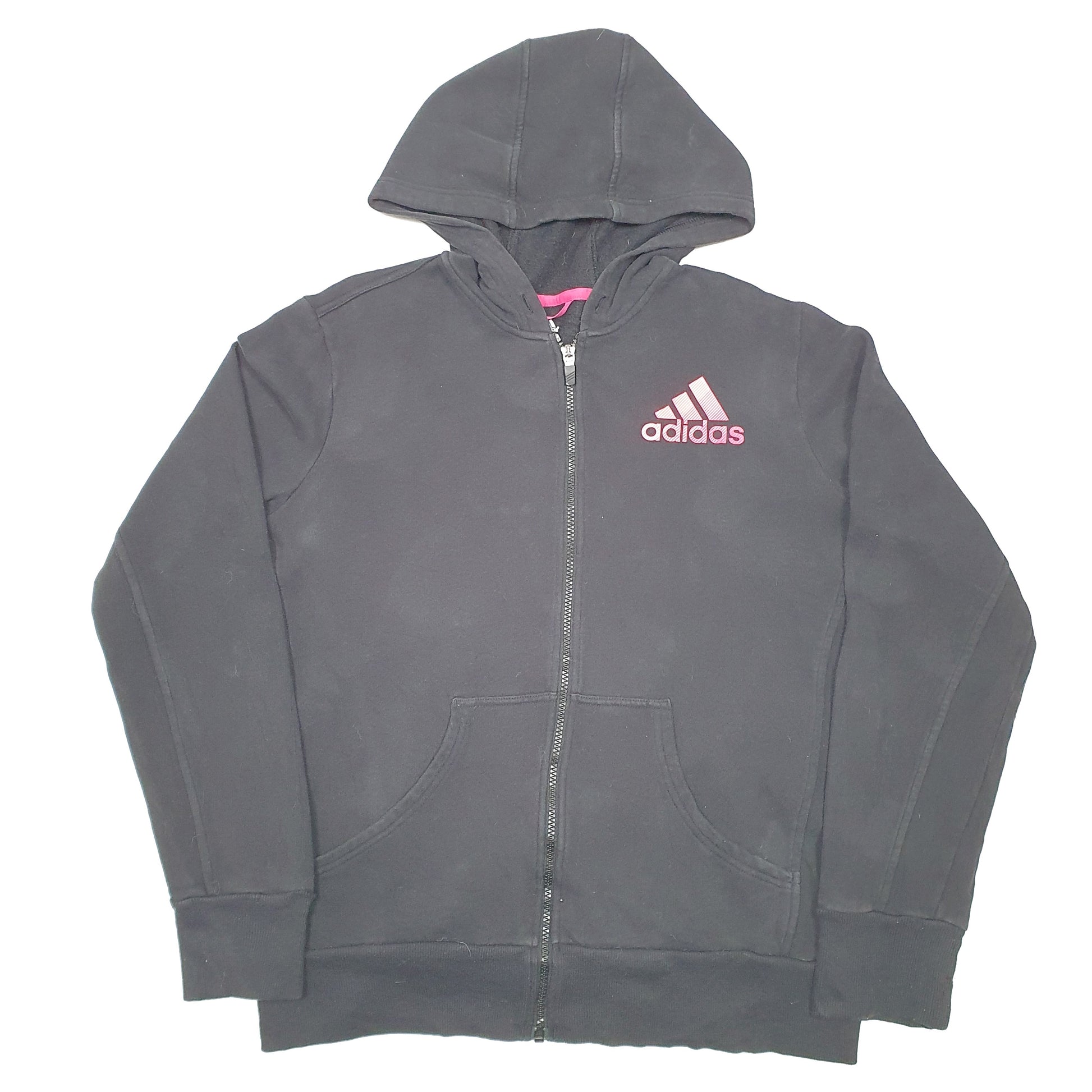 Womens Black Adidas Hoodie Full Zip Jumper