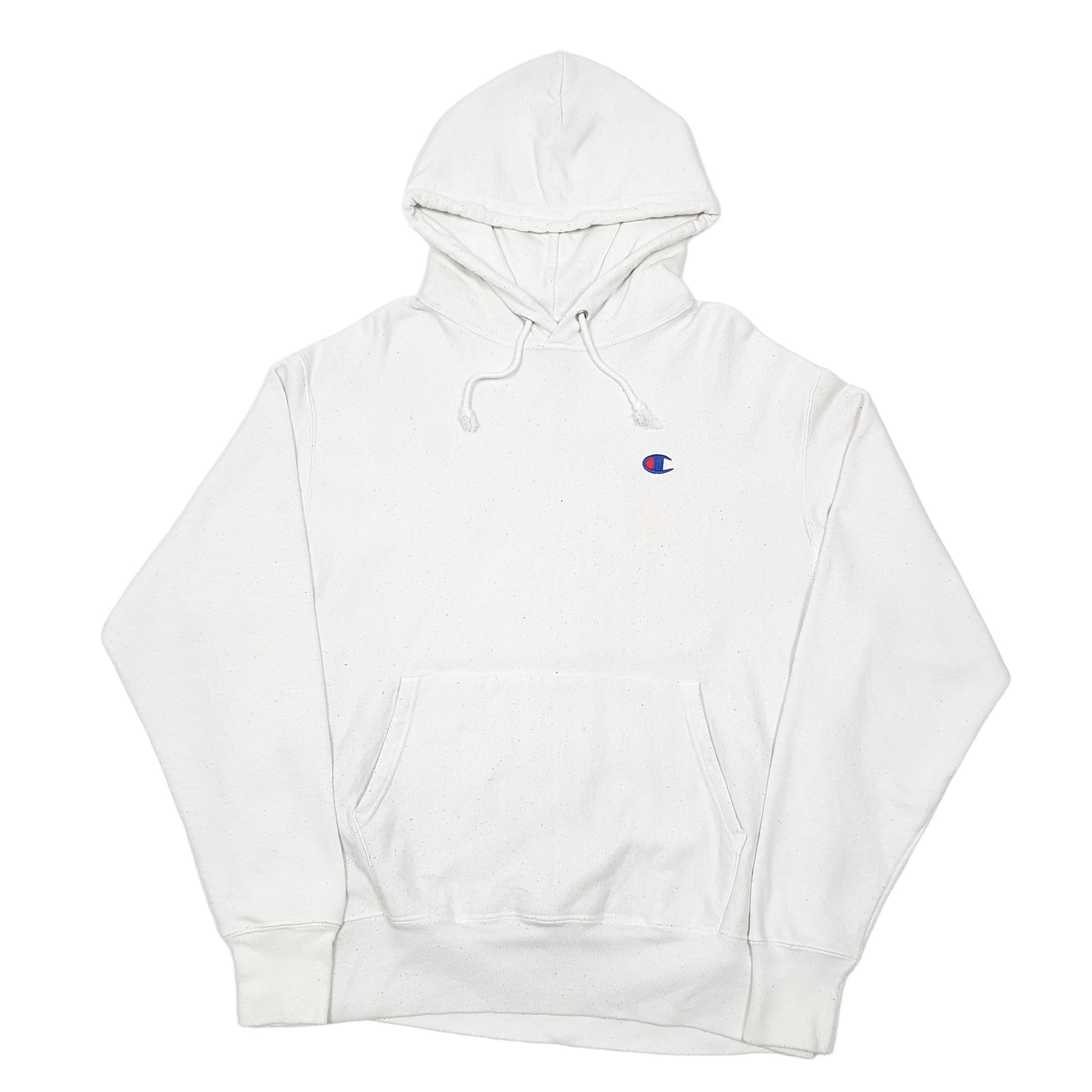 Mens White Champion Reverse Weave Hoodie Jumper