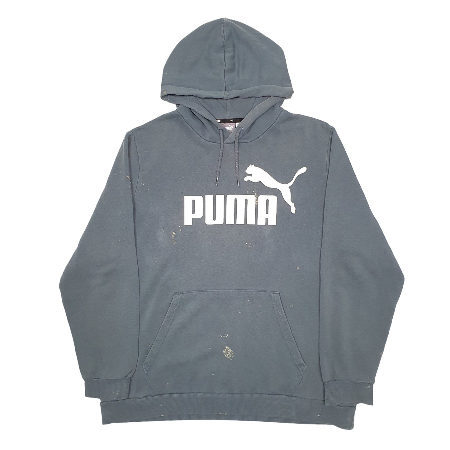 Mens Green Puma Spellout Hoodie Jumper