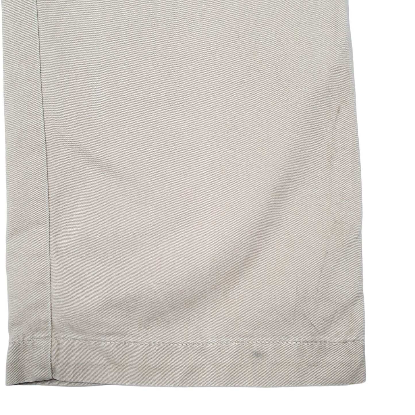 Mens Beige Polo Ralph Lauren Double Pleated Vintage Made In USA Polo Chino Trousers