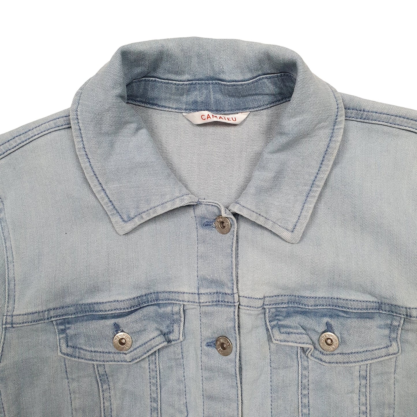 Womens Blue Camaieu Trucker Denim Jacket Coat