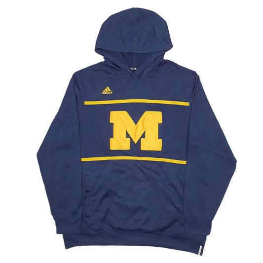 Mens Navy Adidas Michigan USA College Hoodie Jumper