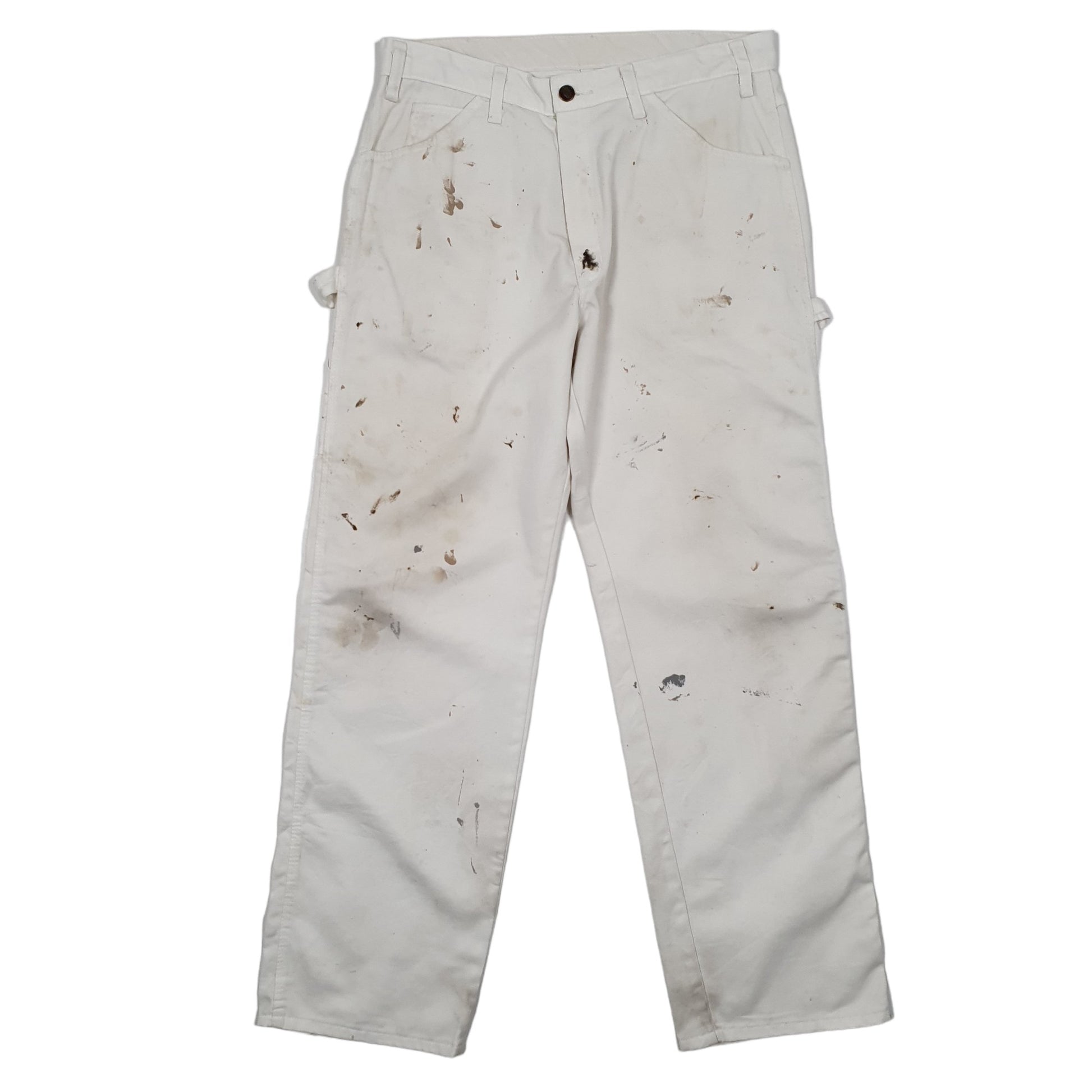 Mens Dickies White Carpenter Trousers W31 L31 White