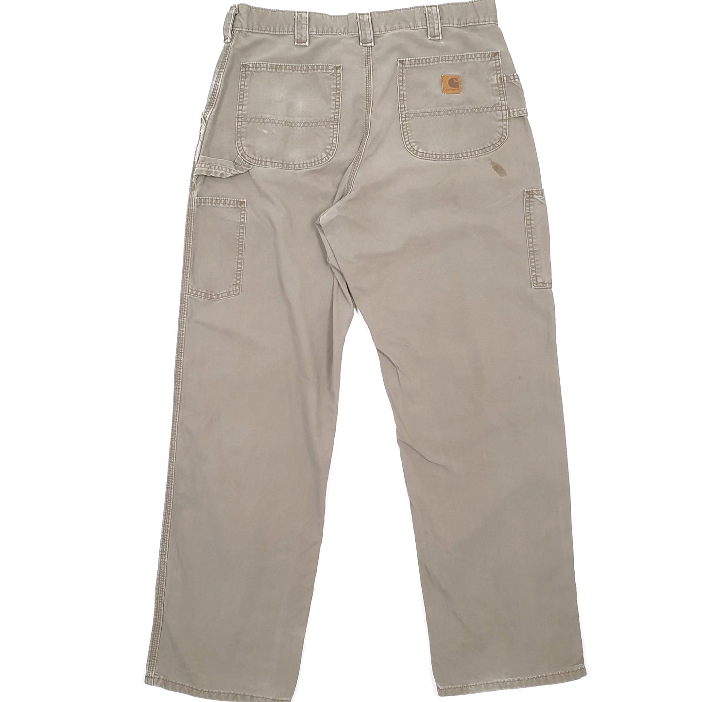 Mens Carhartt Light Weight Khaki Carpenter Trousers W34 L32 Khaki