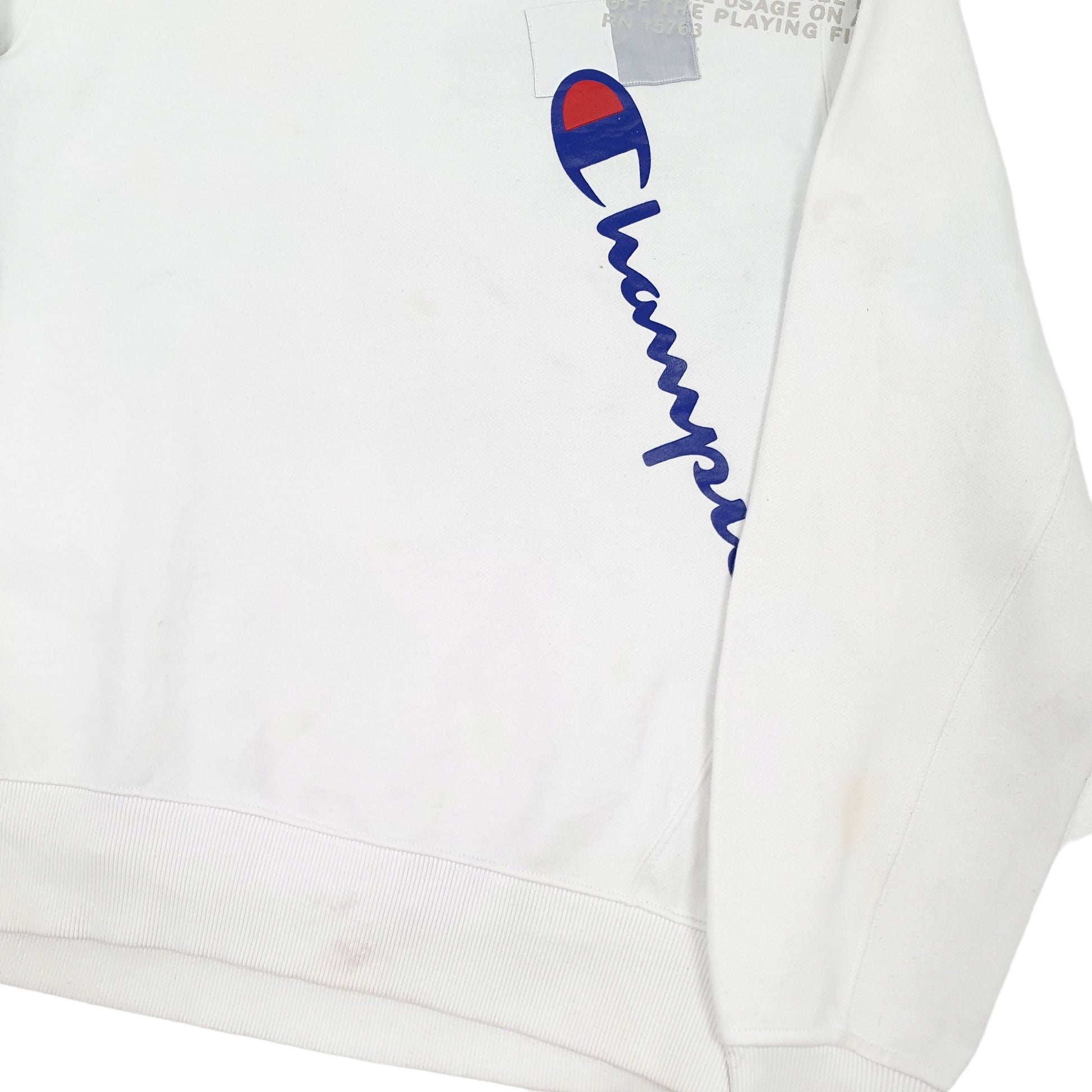 Mens White Champion  Crewneck Jumper