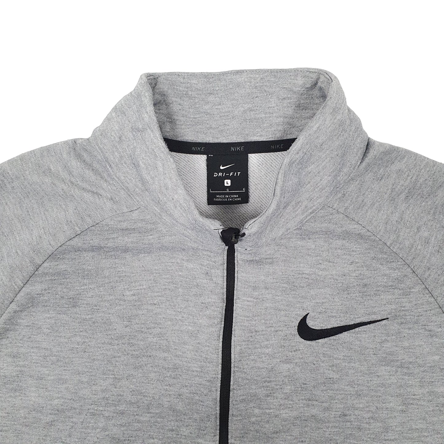 Mens Grey Nike Dri Fit Running Active Quarter Zip Jumper