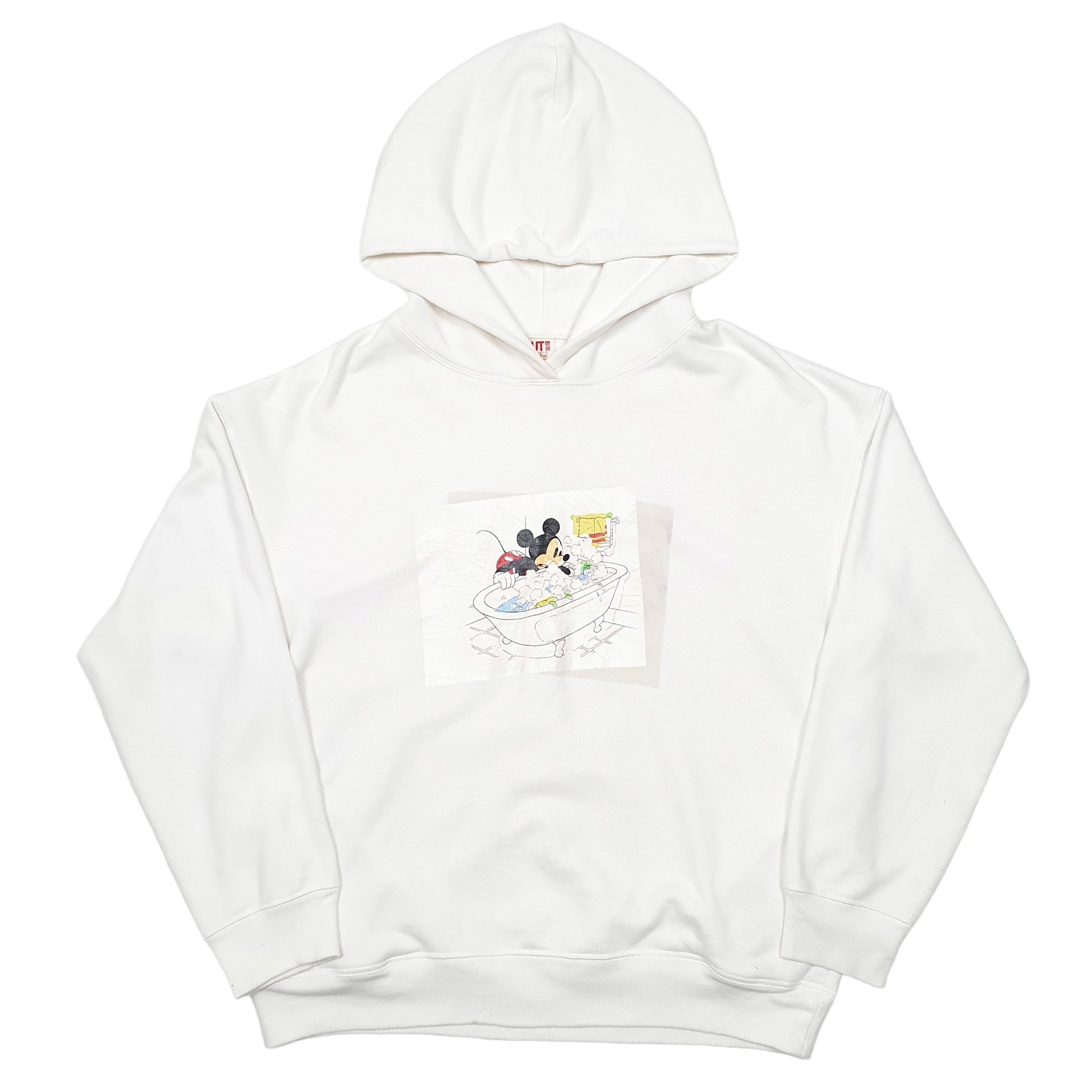 Mens White Disney Uniqlo Mickey Mouse Full Zip Jumper