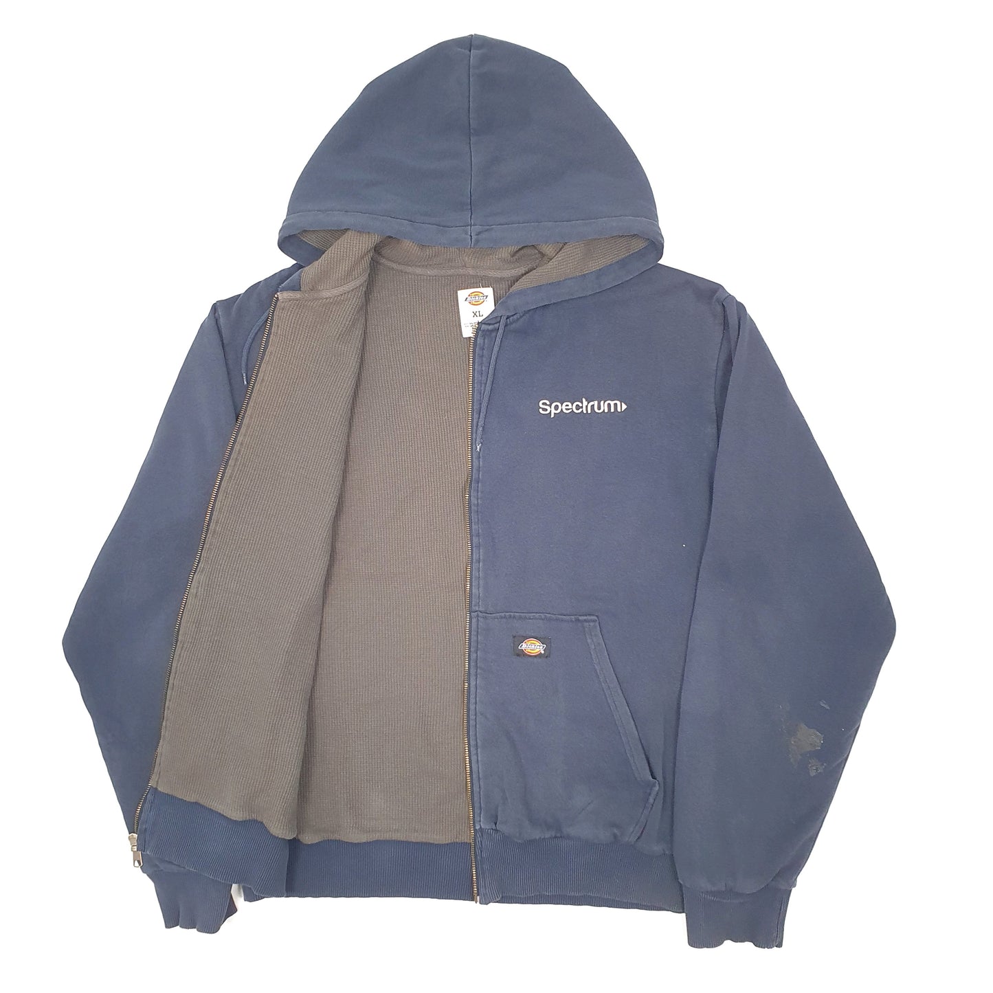 Mens Navy Dickies Hoodie Workwear Full Zip Jumper