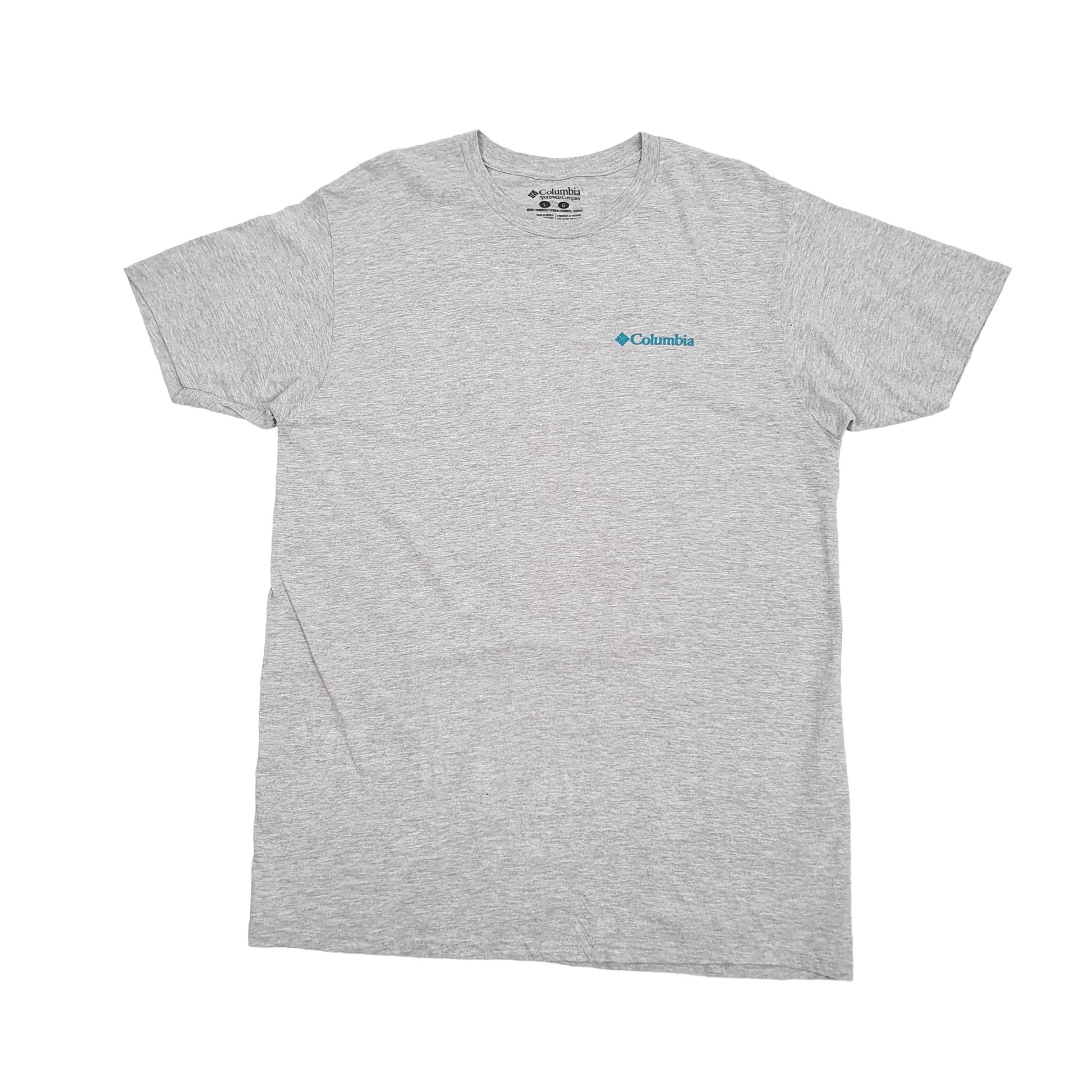 Mens Grey Columbia Sportswear Rocky Mountains USA Short Sleeve T Shirt