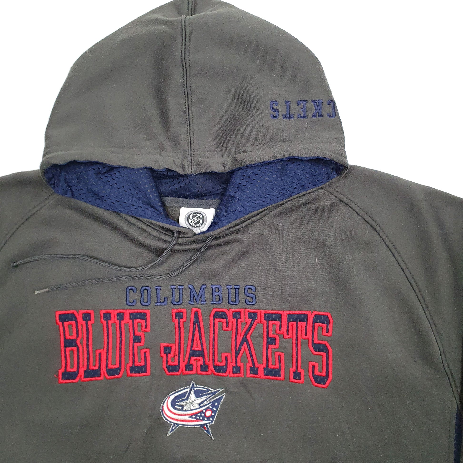 Mens Grey NHL Columbus Blue Jackets USA Hockey Hoodie Jumper