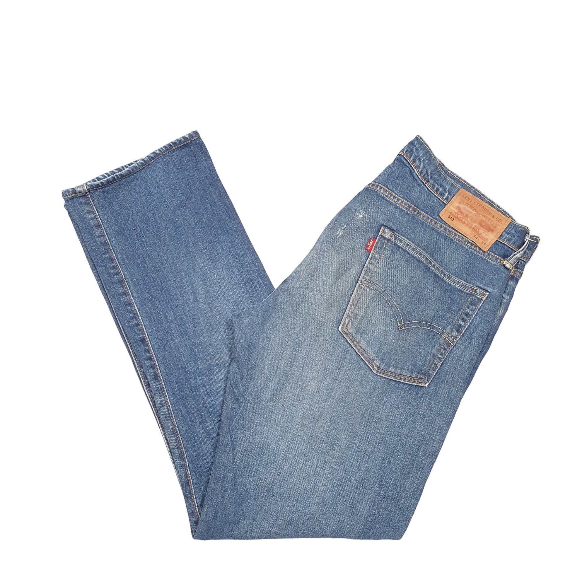 Mens Blue Levis Selvedge Redlines 513 JeansW34 L32