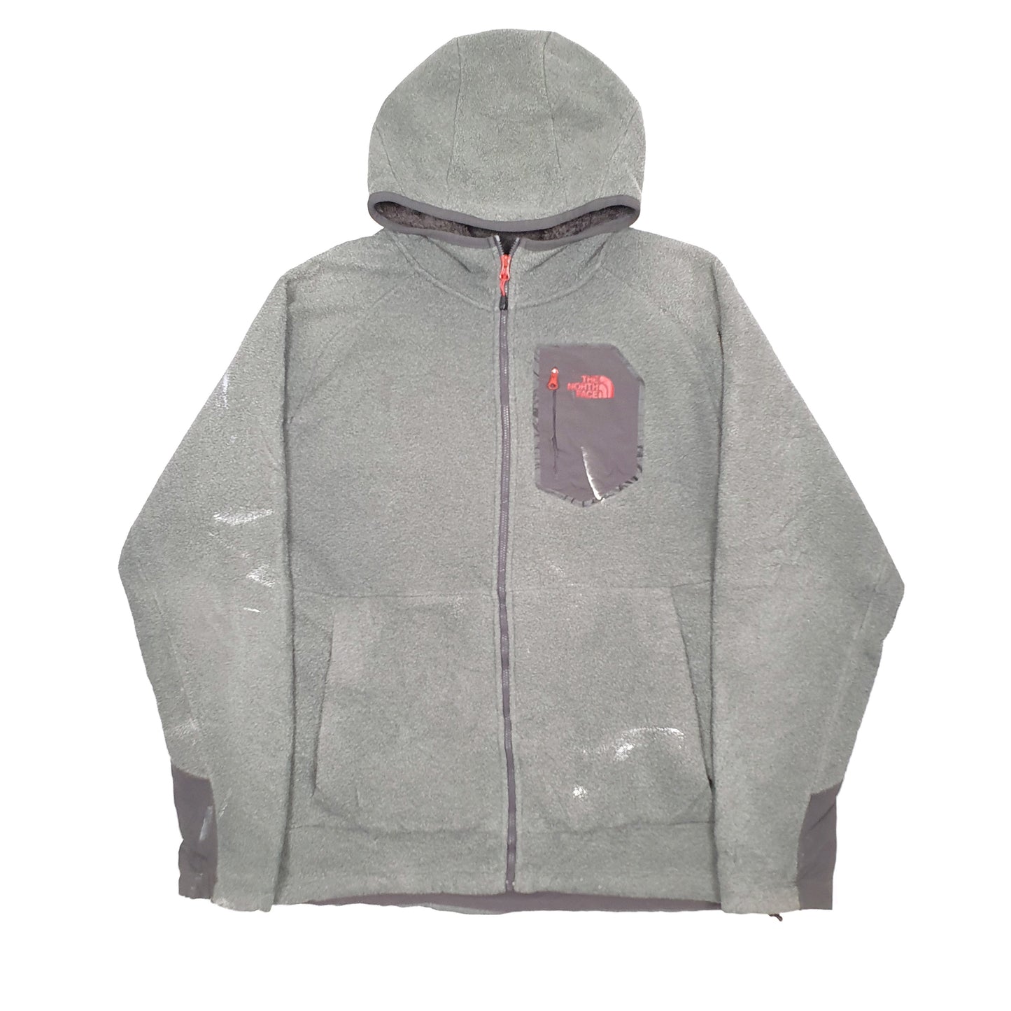 Mens Grey The North Face Sherpa Hoodie Full Zip Jumper