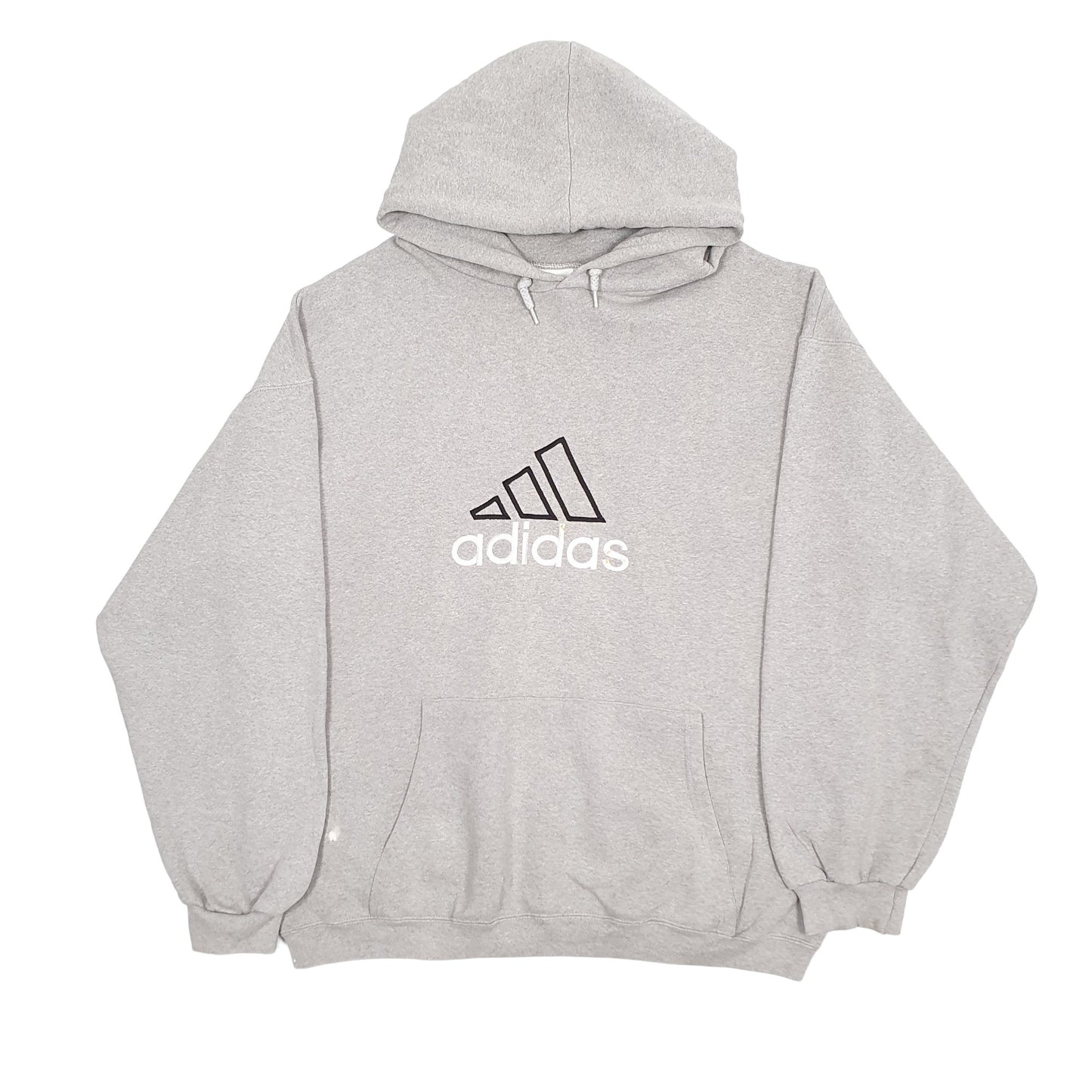 Mens Grey Adidas Vintage 1990s USA Made Hoodie Jumper