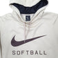 Mens Beige Nike Softball Spellout USA Hoodie Jumper