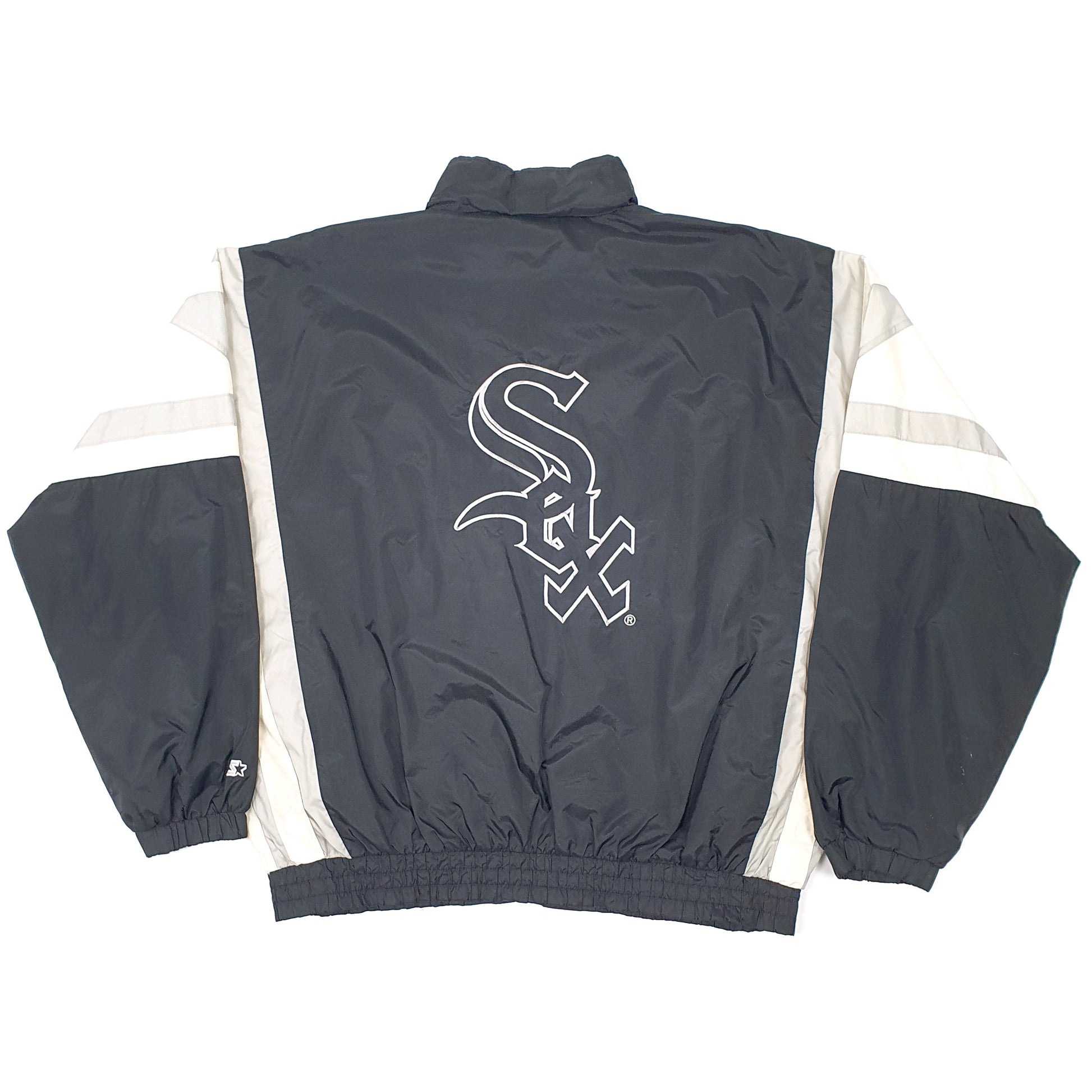 Mens Black Starter MLB Chicago White Sox Vintage  Coat