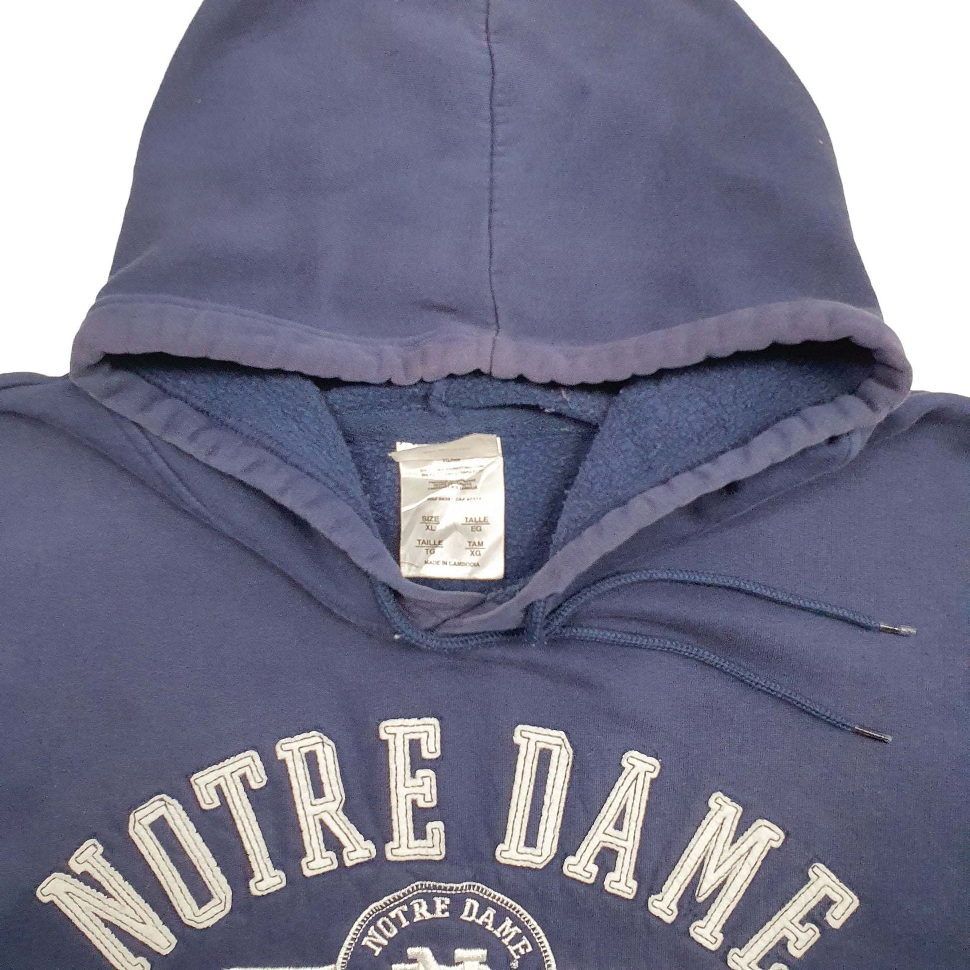 Mens Navy Adidas Notre Dame Football Hoodie Jumper