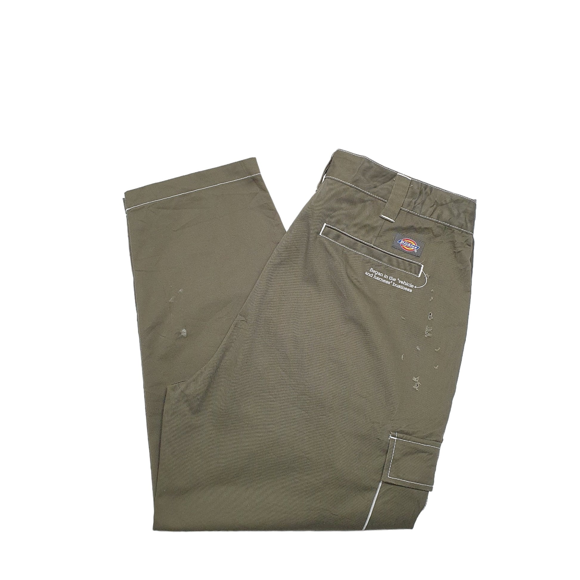 Mens Khaki Dickies  Cargo Trousers