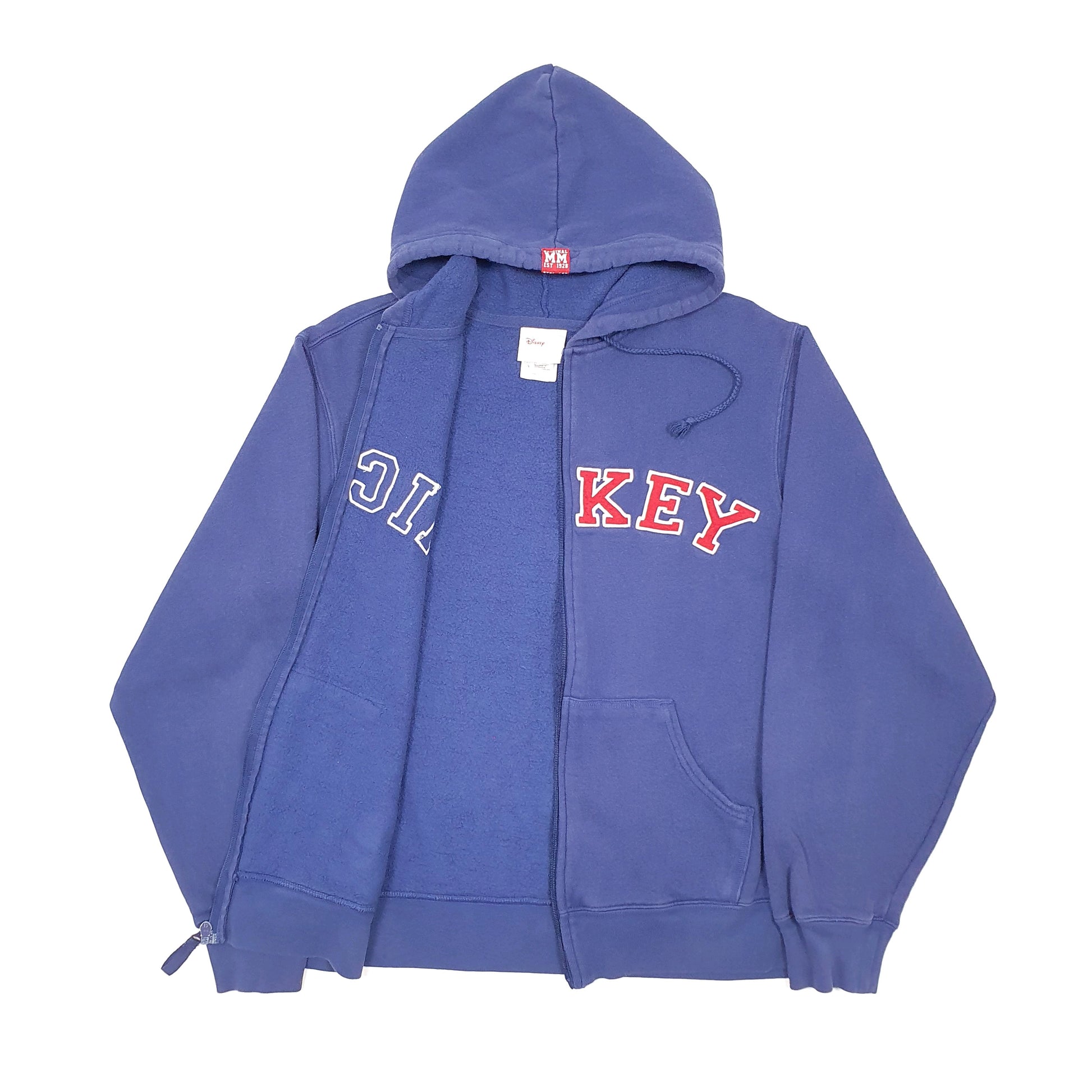 Mens Navy Disney Mickey Mouse Hoodie Full Zip Jumper