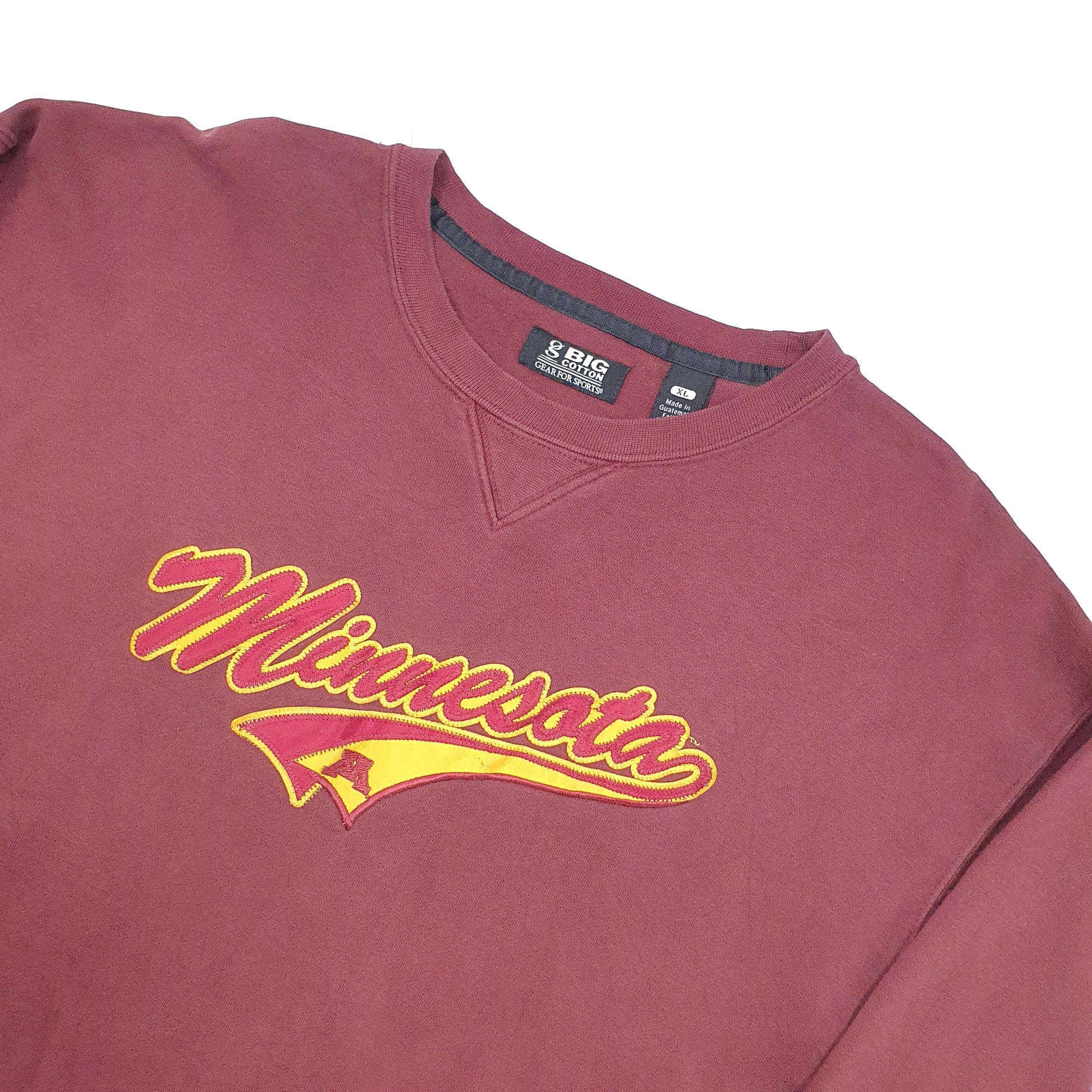 Big Cotton USA College Minnesota Crewneck XL Burgundy