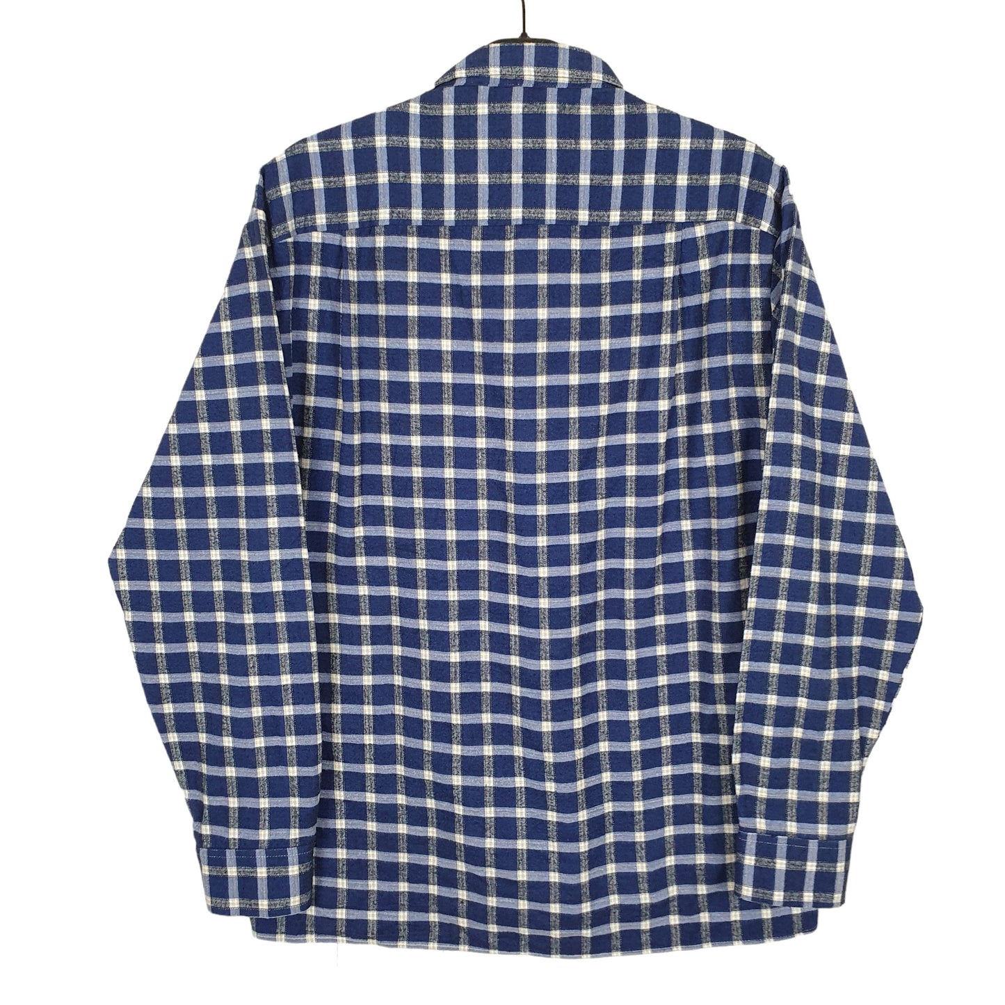 Non Branded Flannel Shacket Long Sleeve Regular Fit Check Shirt Blue