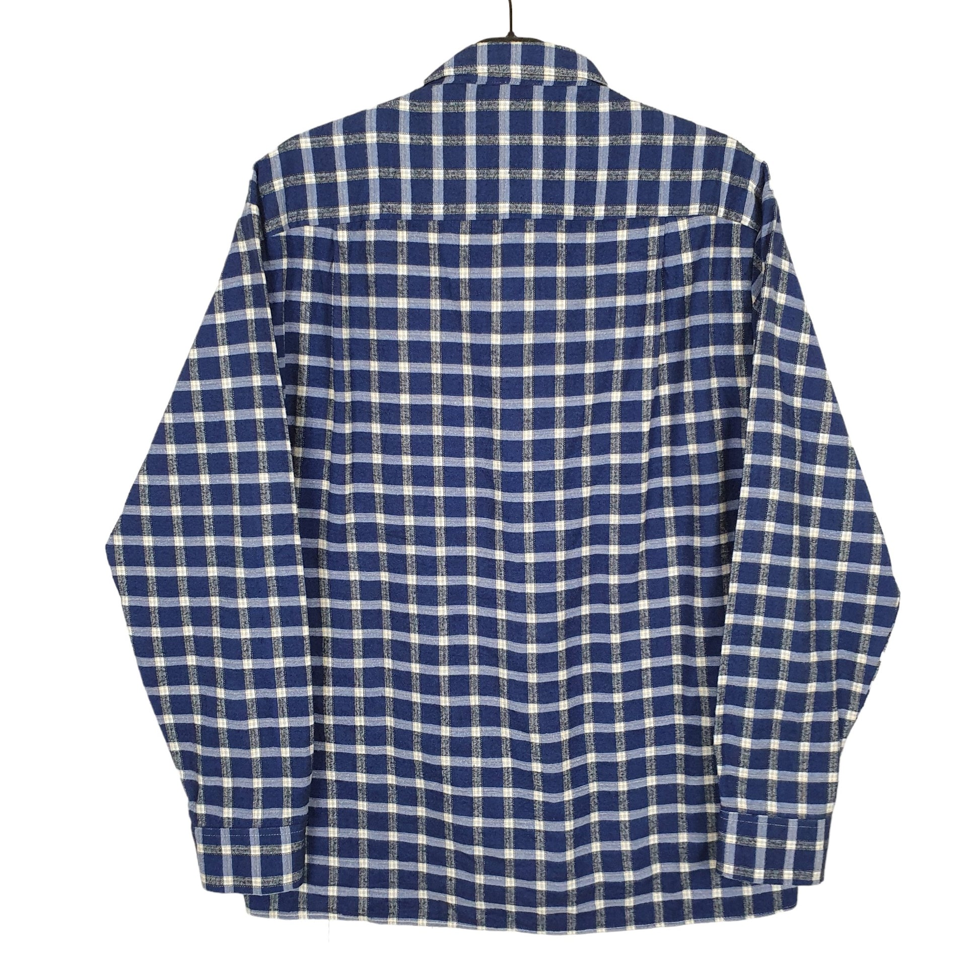 Non Branded Flannel Shacket Long Sleeve Regular Fit Check Shirt Blue