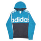 Mens Blue Adidas Spellout Hoodie Jumper