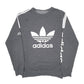 Mens Grey Adidas Spellout Crewneck Jumper