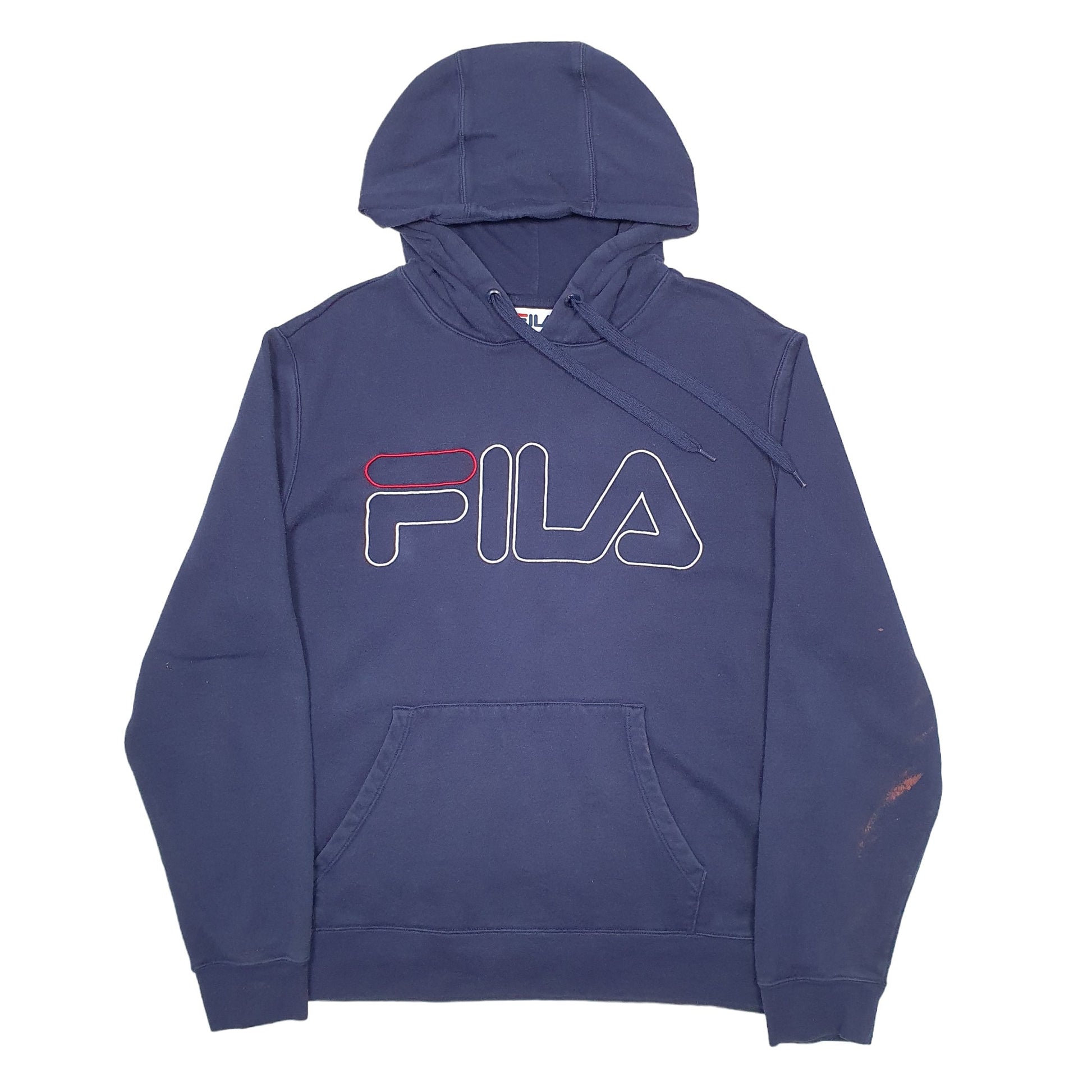 Mens Navy Fila Spellout Hoodie Jumper