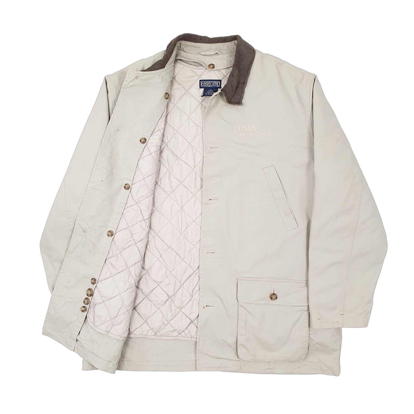 Mens Grey Lands End Workwear Chore Coat Coat