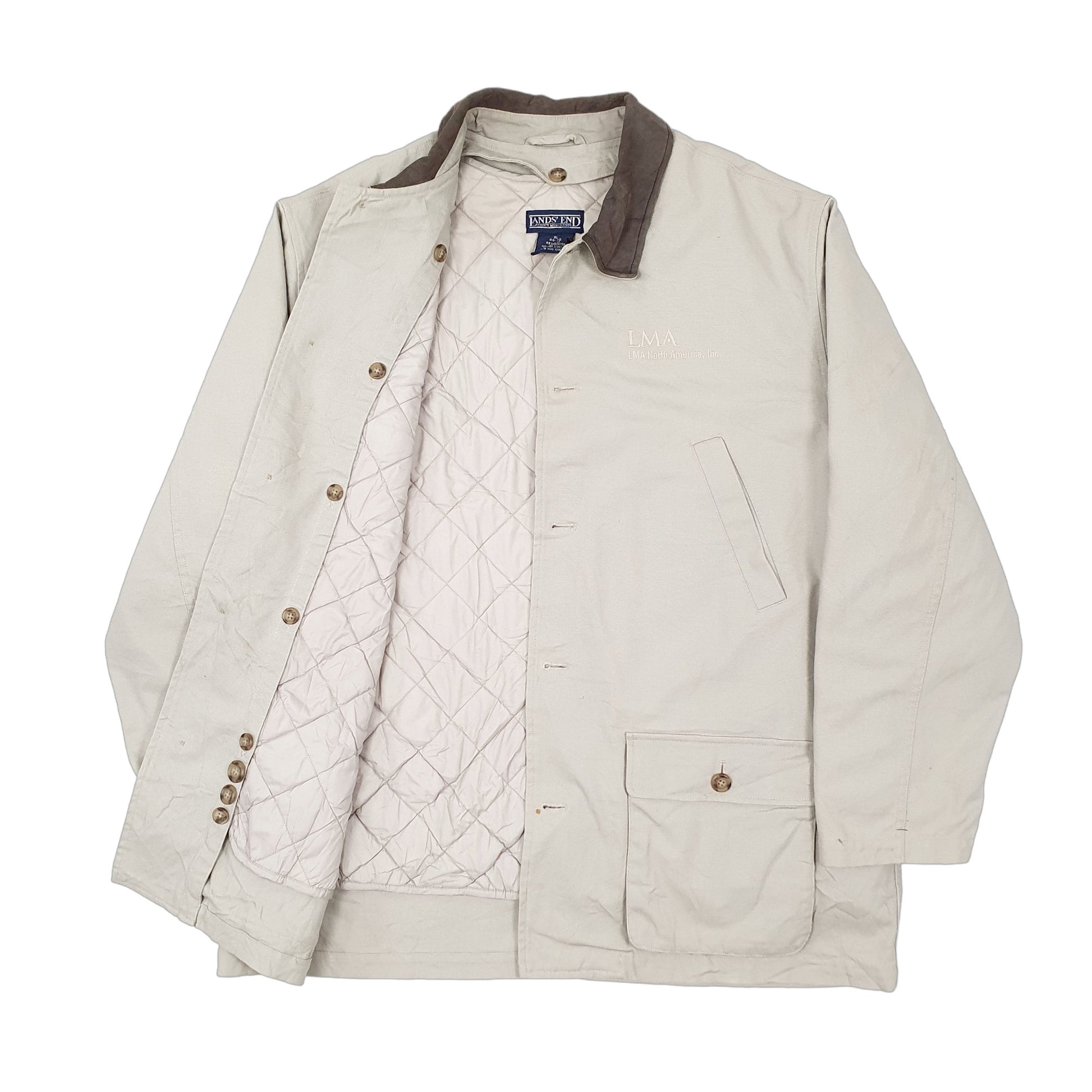 Mens Grey Lands End Workwear Chore Coat Coat