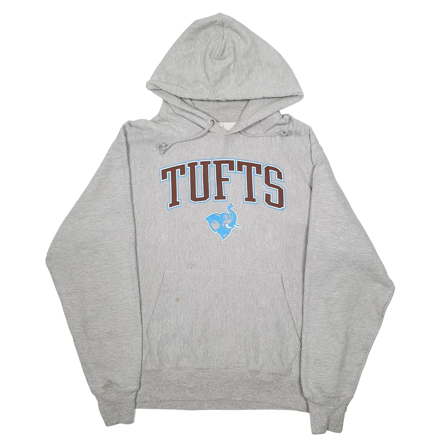 Mens Grey Champion Tufts USA College Hoodie Jumper