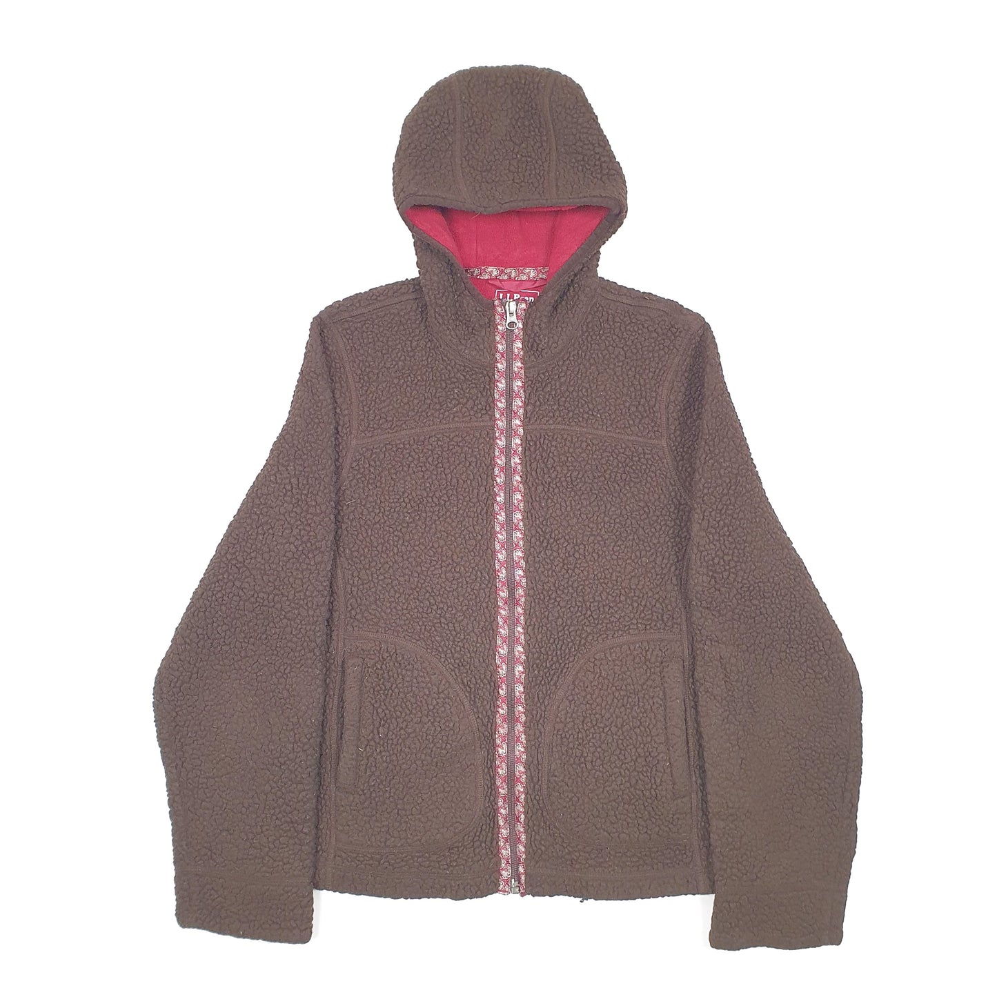 LL Bean Hooded full Zip womens Full Zip hooded fleece Fleece XS Brown